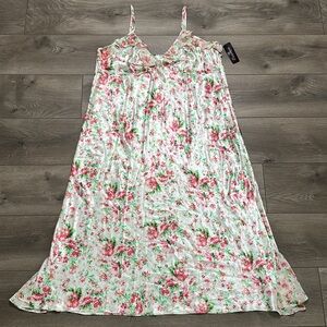 Vintage Enchanting Floral Slip Gown Apple Blossom Pink Cream Size‎ 2X